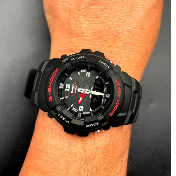 Casio G-Shock G100-1BV Analog Digital Black Red 200M Men\'s Watch New main image 9